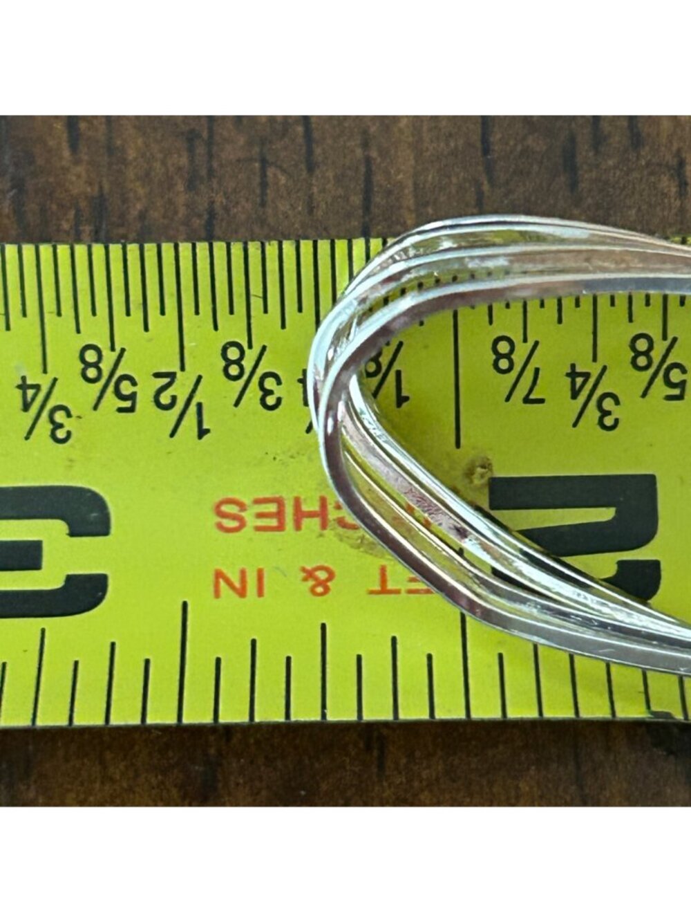Silver Tone Geometric Dangle Earrings Layered Oval Twisted Hoop Design 2.5 inch - Picture 11 of 11